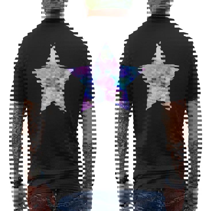 パープル ピンク ブルー プリティ スター メンズTシャツ バックプリント
