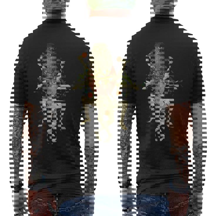 ヒエロニムス ボッシュ 地上の喜びの庭 フクロウ メンズTシャツ バックプリント