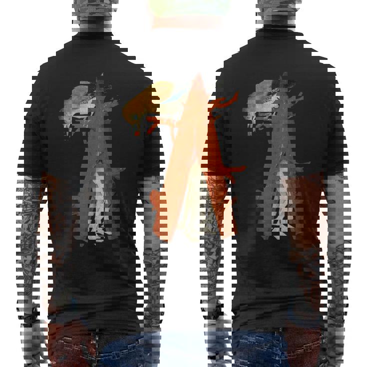 ヒエロニムス ボッシュ 鳥と木 地上の喜びの庭 メンズTシャツ バックプリント