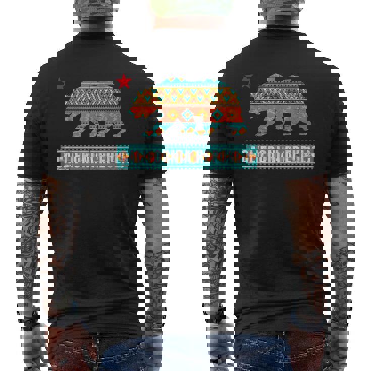 ヒッピー カリフォルニア リパブリック ネイティブ アメリカン パターン シャツ メンズTシャツ バックプリント