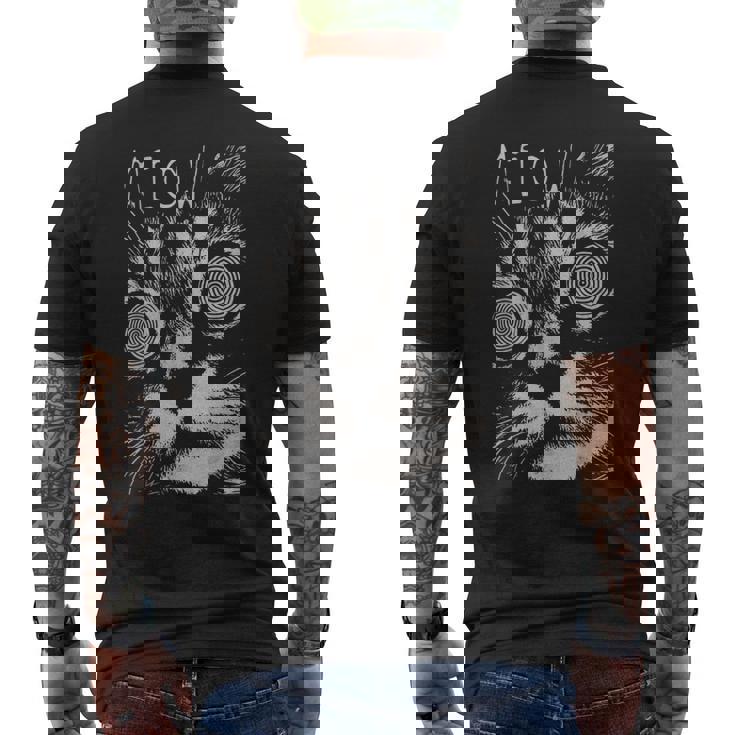 ヒップホップ Y2k Hip Hop Cat ヴィンテージ ヒップスター レトロ エッジの効いたストリートウェア 猫 メンズTシャツ バックプリント