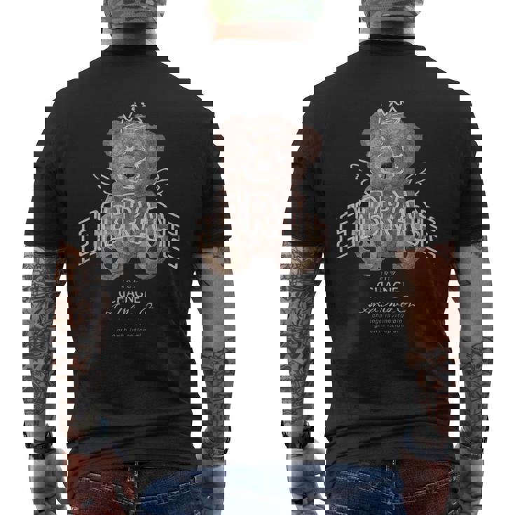 ヒップホップ Y2k Hip Hop ヒップスター ビンテージ エッジー レトロ アーバン ストリートウェア テディ メンズTシャツ バックプリント