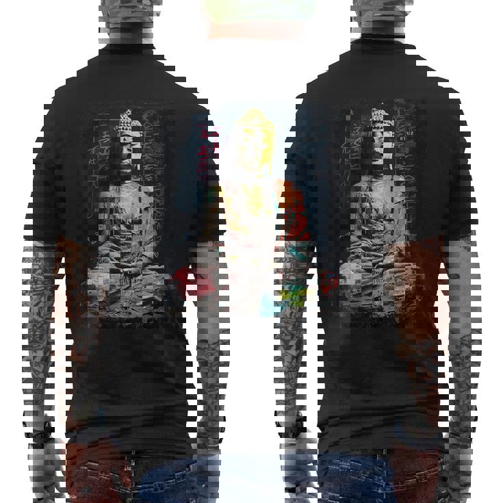 ヒップホップ Y2k Hip Hop ヴィンテージ レトロ ヒップスター エッジー ストリートウェア 仏陀 メンズTシャツ バックプリント