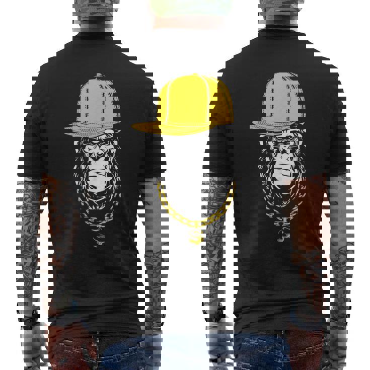 ヒップホップ ゴリラ ラッパー メンズTシャツ バックプリント