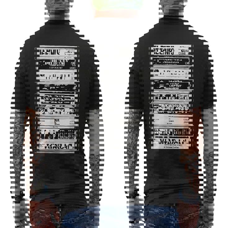 ヒップホップアーティスト カセット オールドスクールラップ メンズTシャツ バックプリント