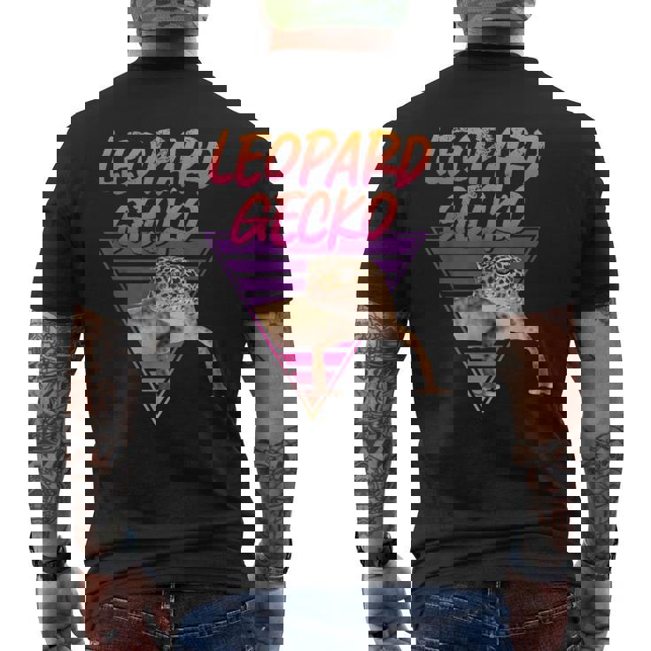 ヒョウ ヤモリ 80'Saporwave メンズTシャツ バックプリント