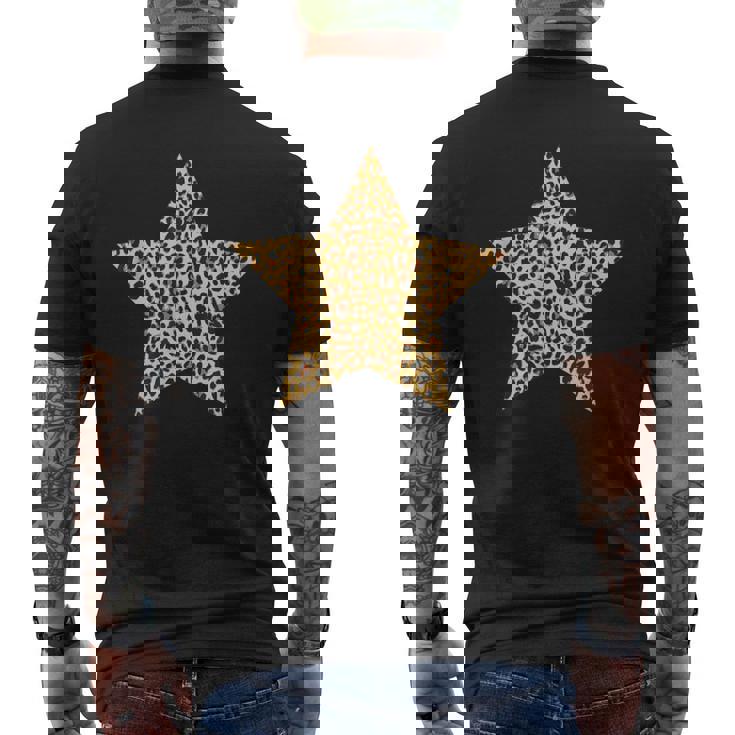 ヒョウ柄 アニマルプリント 星 メンズTシャツ バックプリント