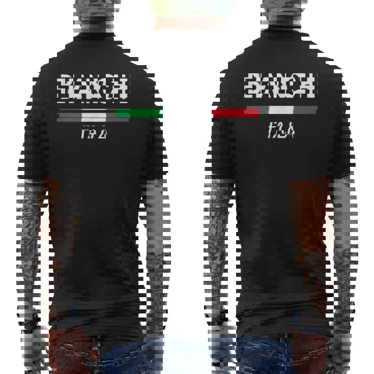 ビアンキ イタリア 家族名 イタリア 国旗 メンズTシャツ バックプリント