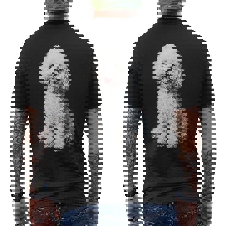 ビションフリーゼ 犬 モチーフ ペット イラスト ビションフリーゼ メンズTシャツ バックプリント