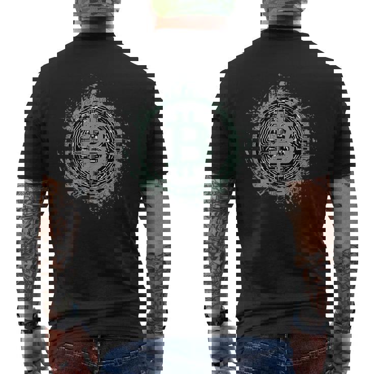 ビットコイン Btcシンボル 暗号とビットコイン メンズTシャツ バックプリント