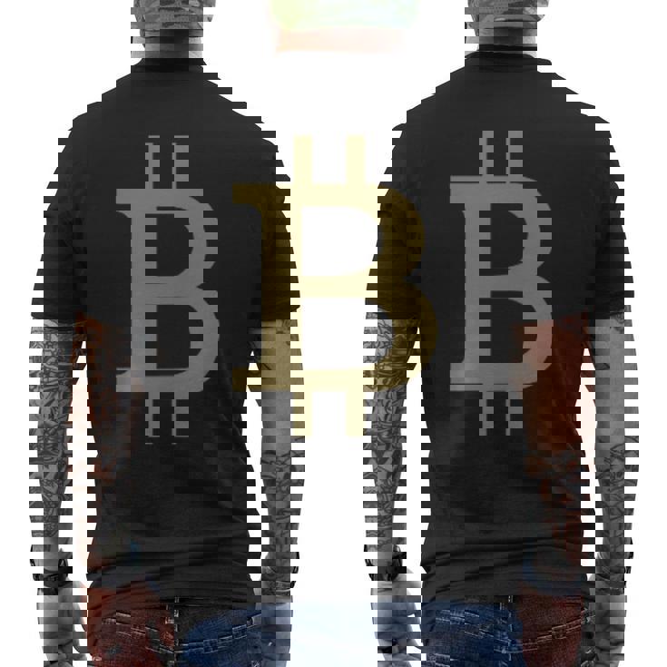 ビットコインシンボル ポケットデザイン ミニマリスト メンズTシャツ バックプリント