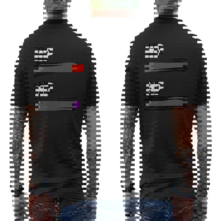 ビデオゲームのようなhp&Mpゲージ。 メンズTシャツ バックプリント