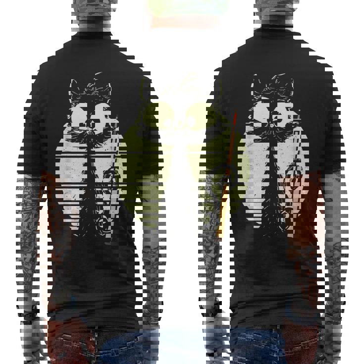 ビリヤード プール スヌーカー ビリヤードを持つ猫 かわいい子猫 メンズTシャツ バックプリント