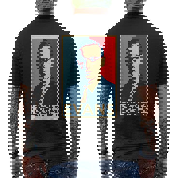 ビル・エヴァンス・ホープ ポスター グレート・オブ・ジャズ・ヒストリー メンズTシャツ バックプリント