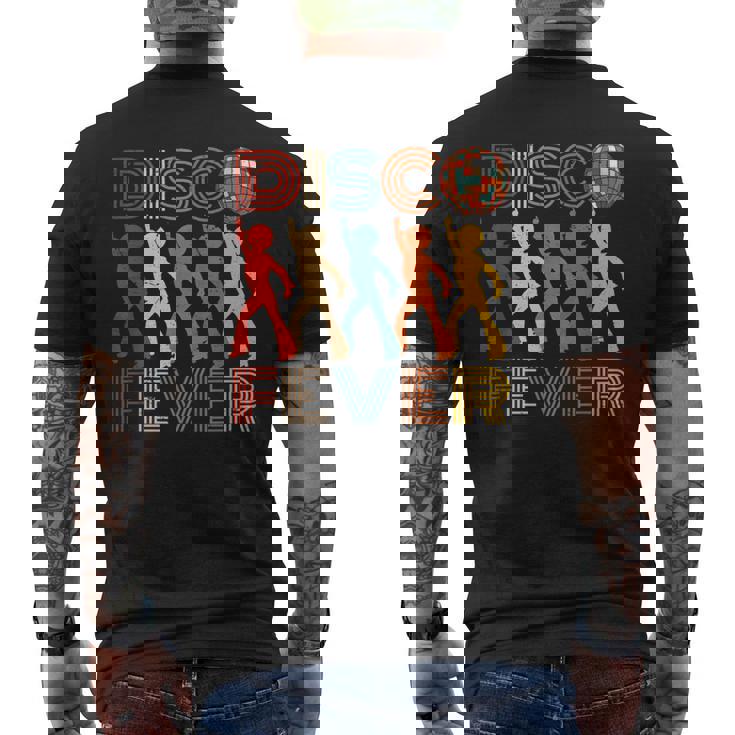 ビンテージ レトロ ディスコ フィーバー 70 年代 80 年代のファミリー パーティー ダンス テーマ メンズTシャツ バックプリント