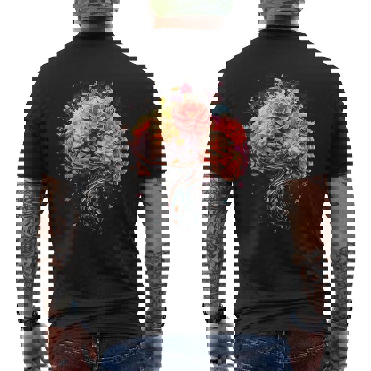 ビンテージ 人体解剖学 脳 カラフル 脳 科学と芸術 メンズTシャツ バックプリント