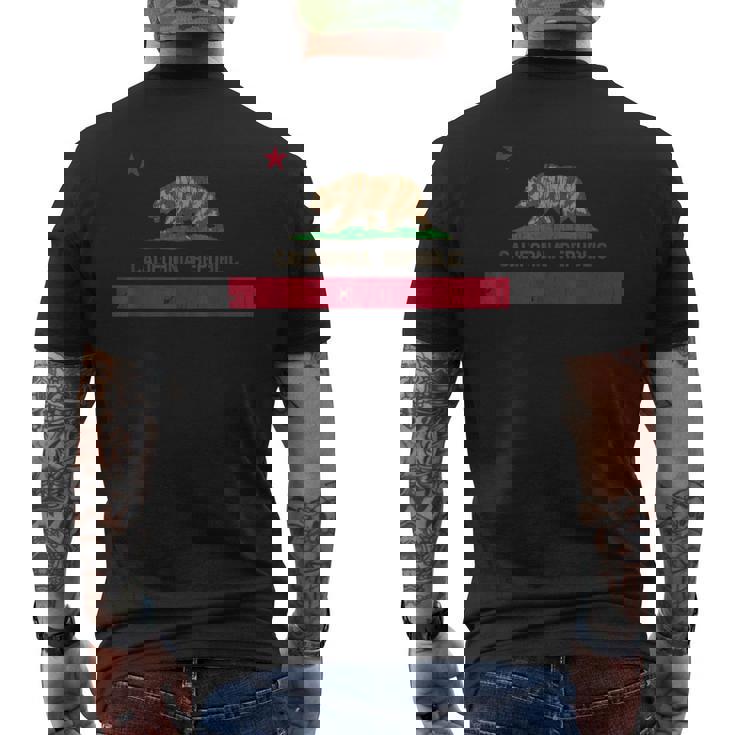ビンテージ1846年カリフォルニアベアリパブリックカリフォルニア州旗 メンズTシャツ バックプリント