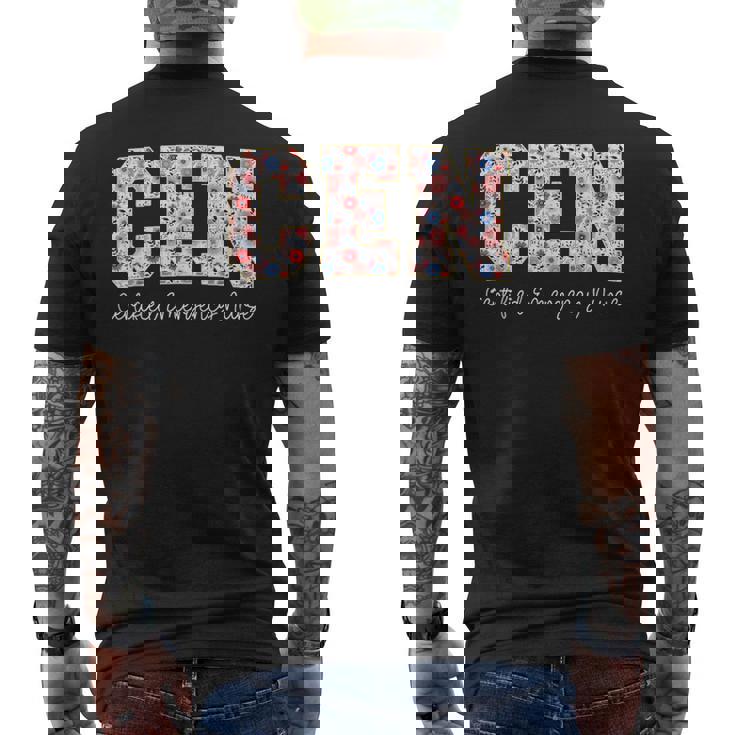 ビンテージcen認定緊急看護師ワイルドフラワーer医師 メンズTシャツ バックプリント