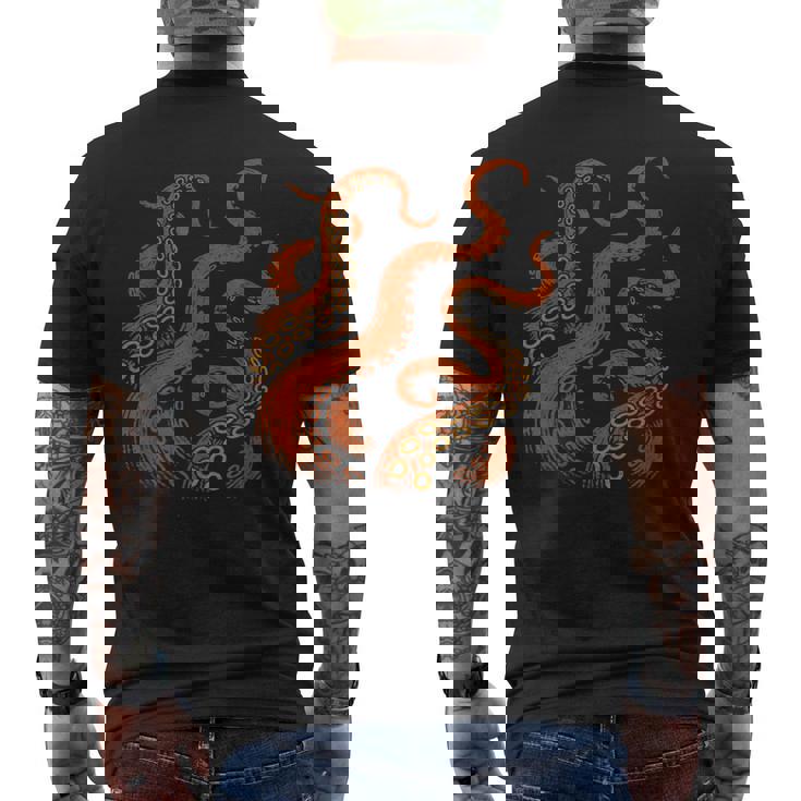 ビンテージ海モンスターtシャツ ディープオーシャンアートグラフィックtシャツ メンズTシャツ バックプリント