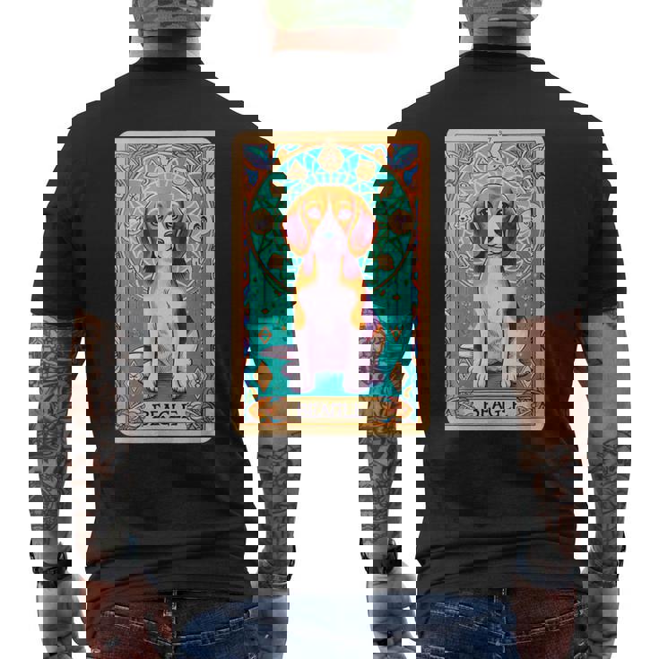 ビーグル 面白いtシャツ 犬 タロット カード かわいい メンズ 子供 おもしろ 服 グッズ ネタ メンズTシャツ バックプリント