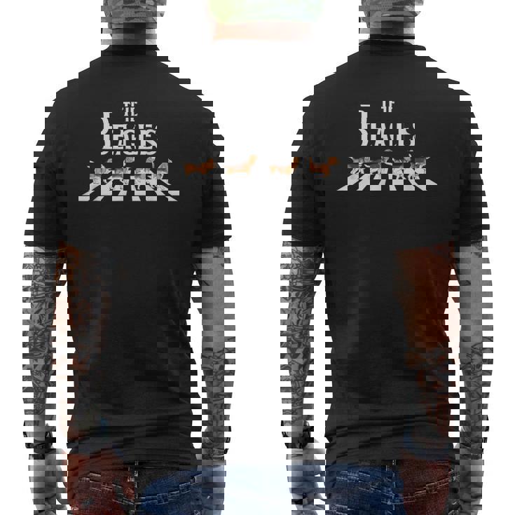 ビーグルス隊を楽しもう クール 面白い 犬 グラフィック クールなデザイン メンズTシャツ バックプリント