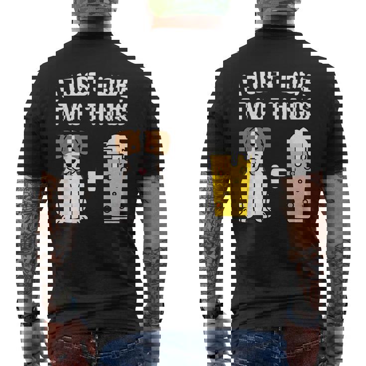 ビールジャック・ラッセル・テリア犬 メンズTシャツ バックプリント