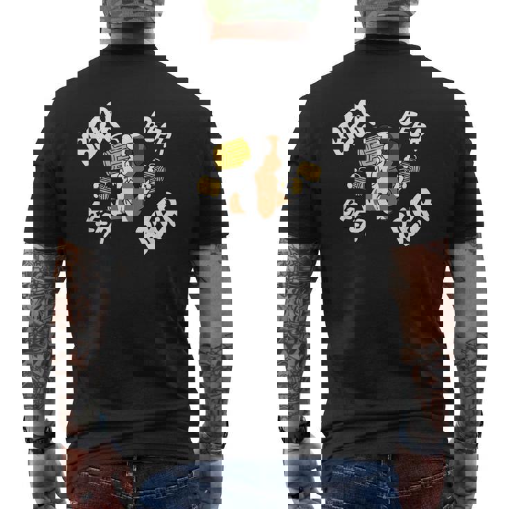 ビールセント・バーナード犬 メンズTシャツ バックプリント