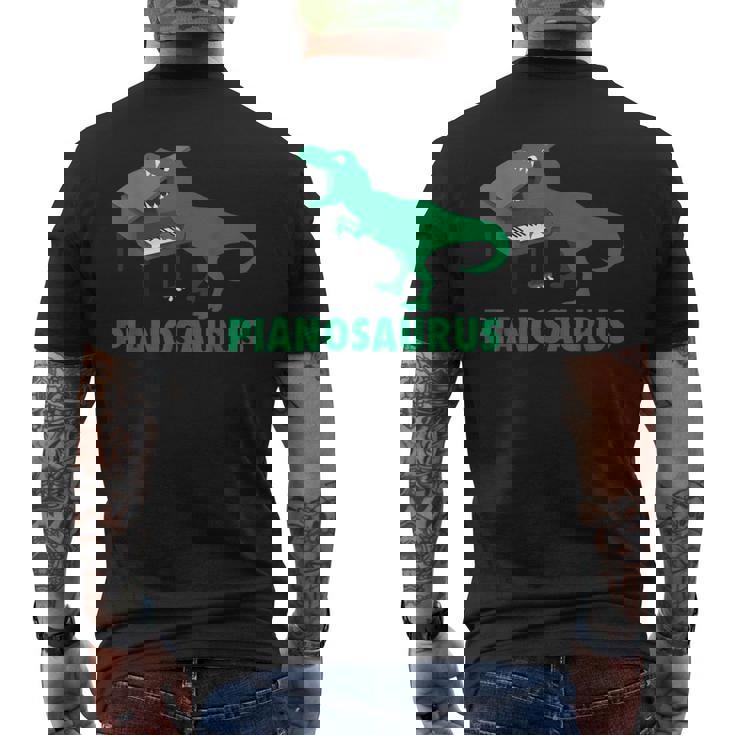 ピアノサウルス ピアノ 恐竜 パーカッション音楽 面白いギフト メンズTシャツ バックプリント