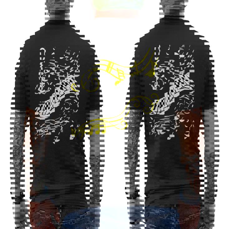 ピアノミュージカルシャツ 音符tシャツ メンズTシャツ バックプリント