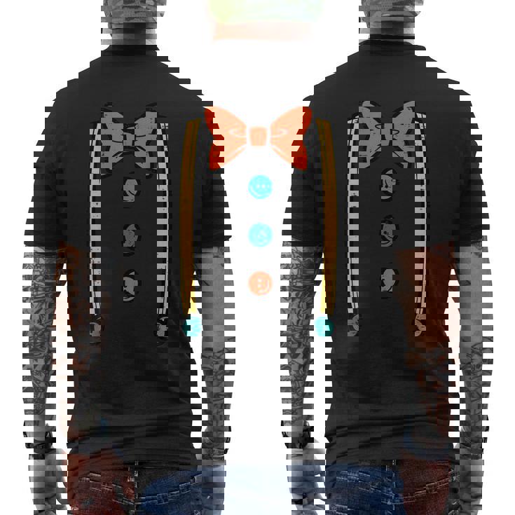 ピエロ 蝶ネクタイ サスペンダー コスチューム かわいい ハロウィン 男性 男の子 キッズ メンズTシャツ バックプリント