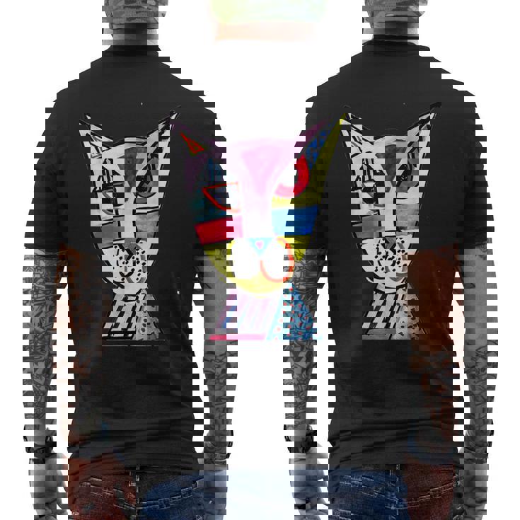 ピカソ 猫 メンズTシャツ バックプリント