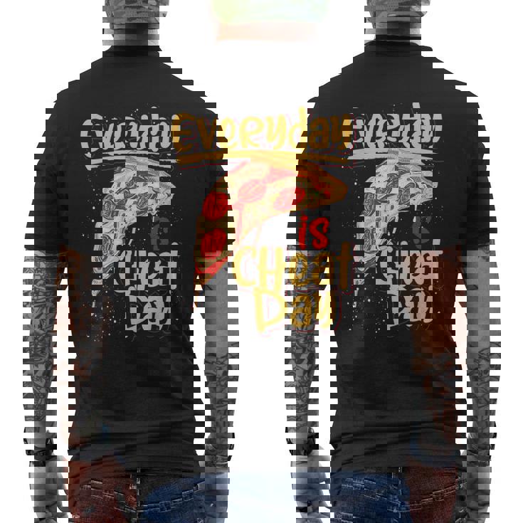 ピザ 美味しい食べ物 恋人 炭酸 不健康なダイエット チートデー メンズTシャツ バックプリント