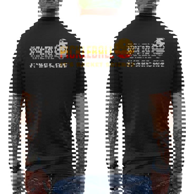 ピックルボール それはラケット・サイエンス 面白いピックルボール メンズTシャツ バックプリント