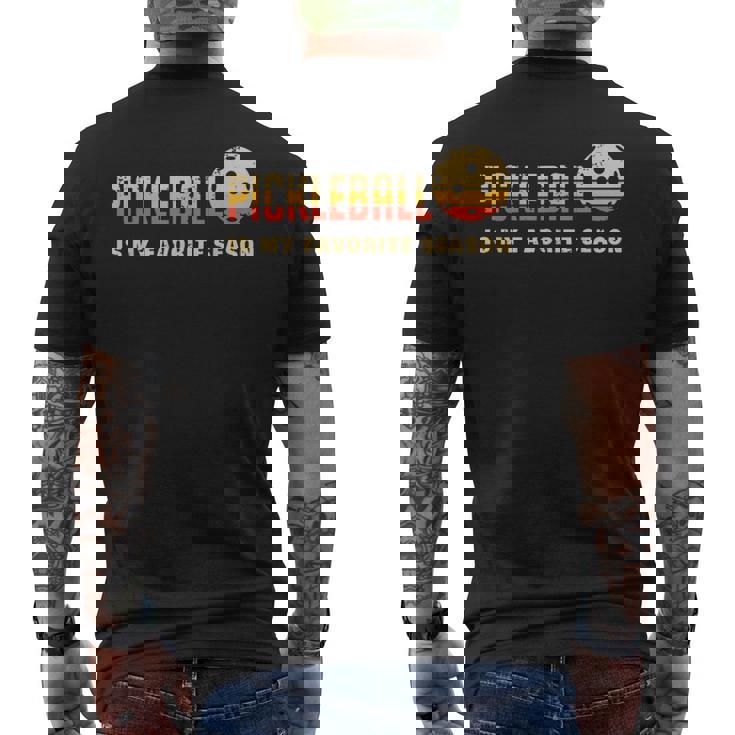 ピックルボールは私の好きな季節 面白いピックルボール メンズTシャツ バックプリント