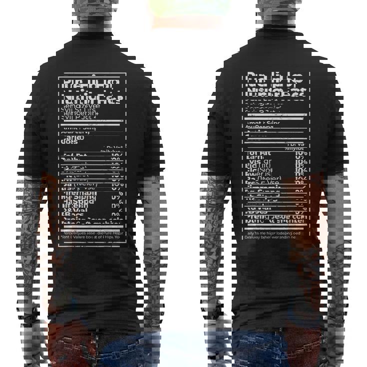 ピュアヒップホップ栄養成分 ダイエットギフト メンズTシャツ バックプリント