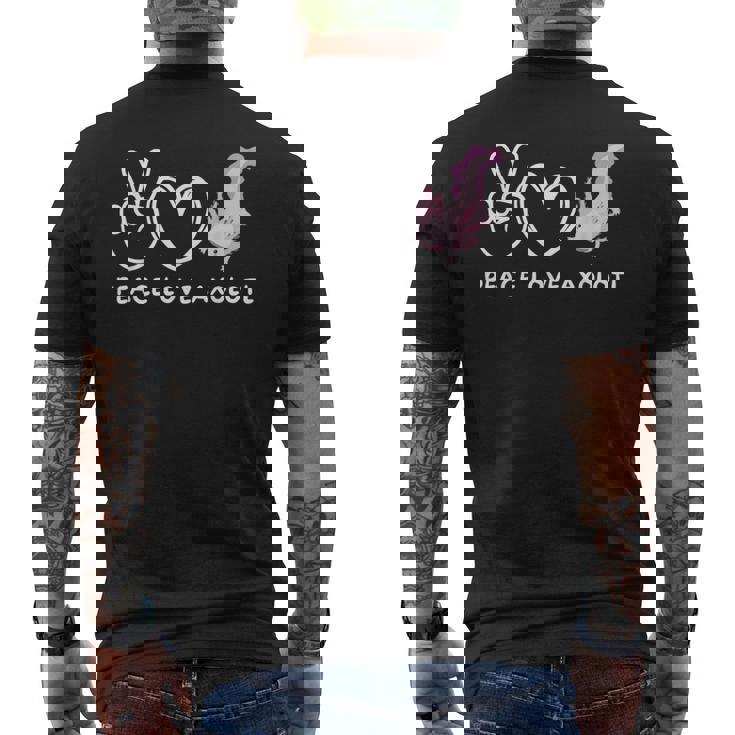 ピースラブウーパールーパールーパーレトロウーパールーパーラバー メンズTシャツ バックプリント