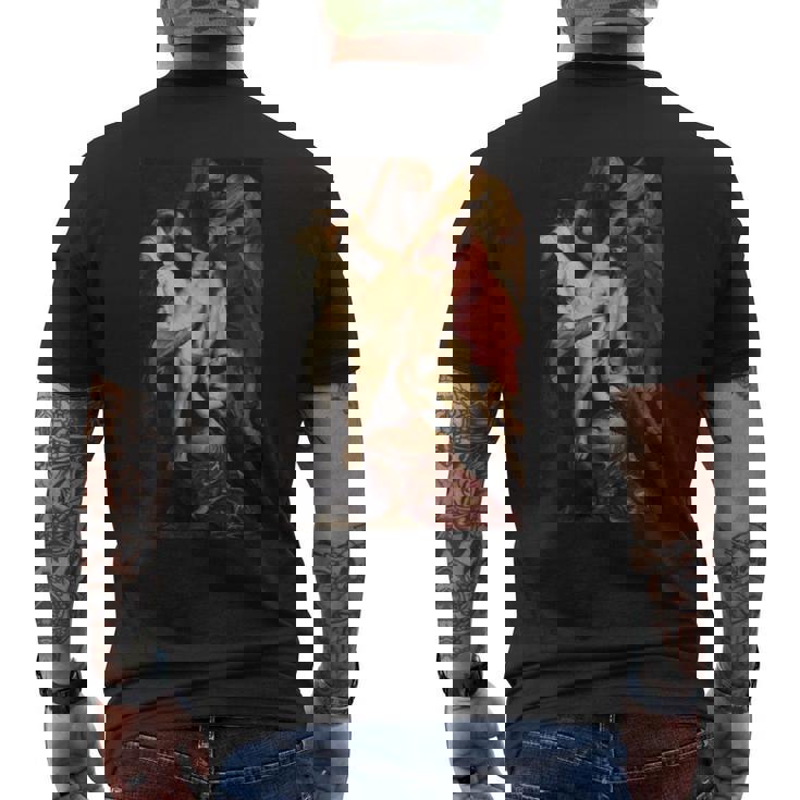 ピーター・ポール・ルーベンスによる「十字架からの降下」絵画 長袖tシャツ メンズTシャツ バックプリント