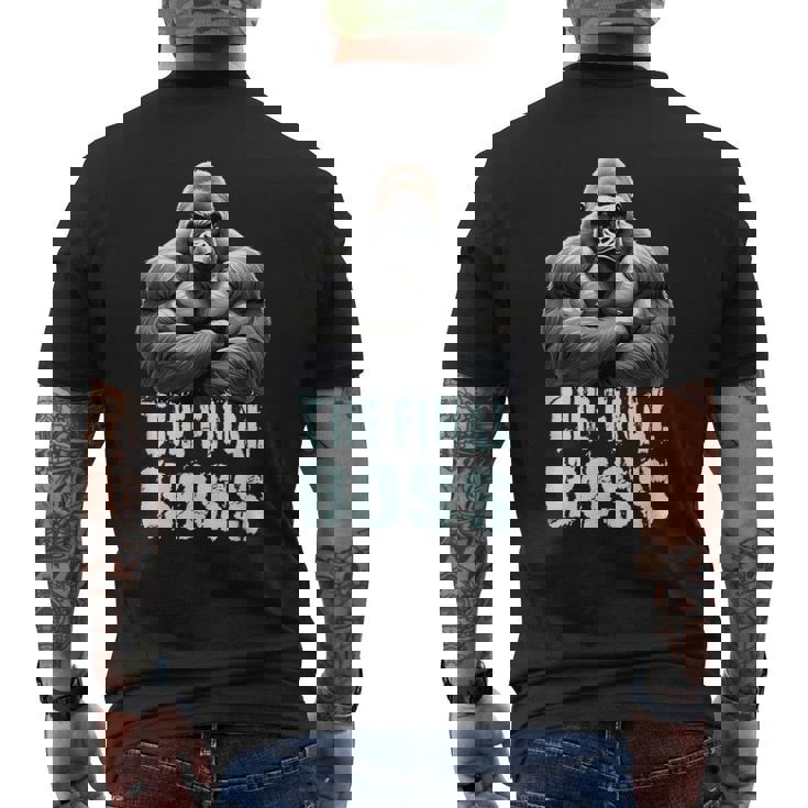 ファイナルボス シルバーバック ゴリラデザイン メンズTシャツ バックプリント