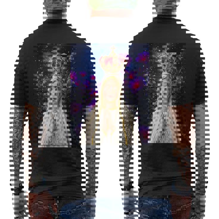 ファティマの聖母、聖母マリア、聖母、聖マリア メンズTシャツ バックプリント