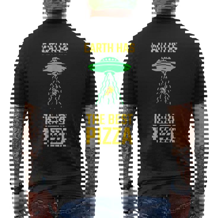 ファニー Ufoピザスペース 宇宙人 地球外生物 メンズTシャツ バックプリント