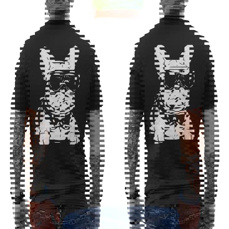 ファニーフレンチブルドッグ サングラス付き フレンチブルドッグ メンズTシャツ バックプリント