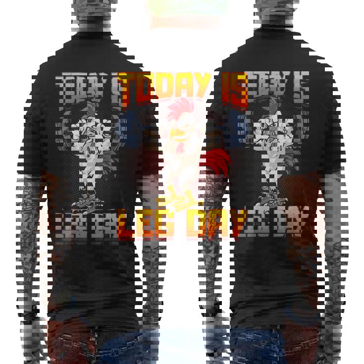 ファニーレッグデイチキンレッグスクワットジム メンズTシャツ バックプリント