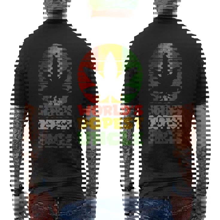 ファニーワールド クールな叔父さん ラスタカラー メンズTシャツ バックプリント