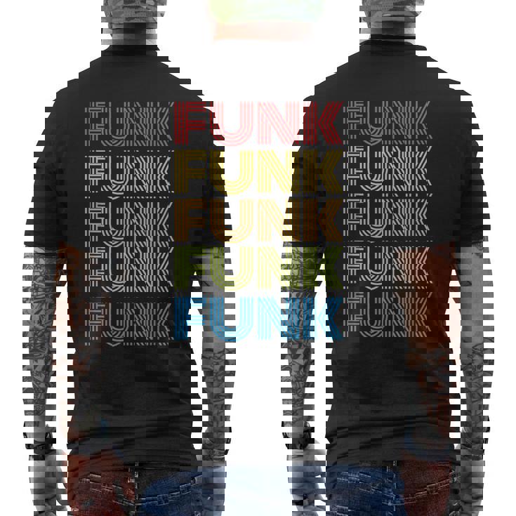 ファンキー70年代80年代レトロオールドスクールファンク メンズTシャツ バックプリント