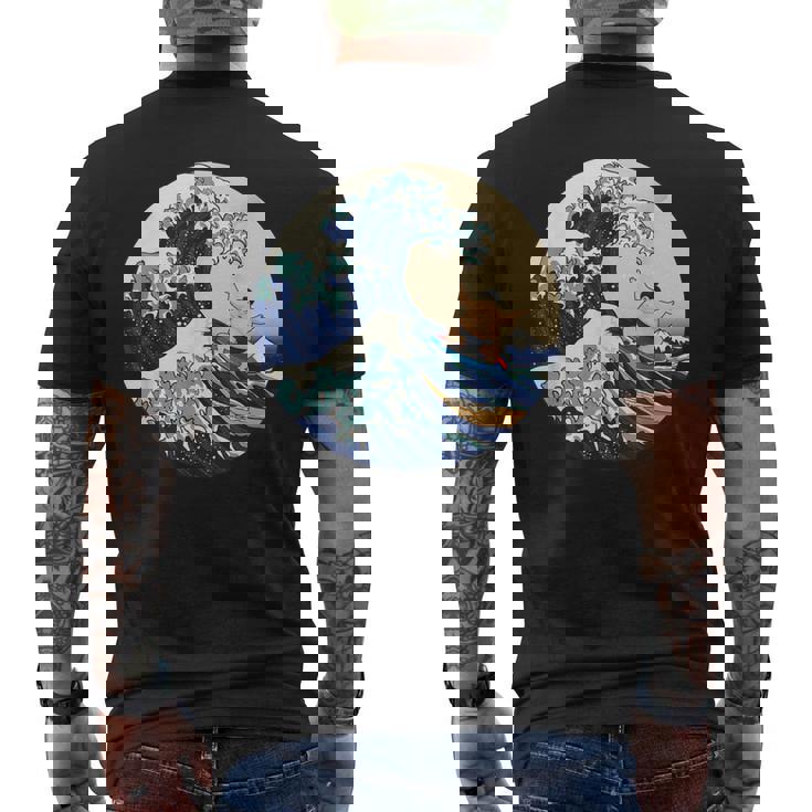 ファンシー 神奈川 大波 相撲 サーフィン パロディ メンズTシャツ バックプリント