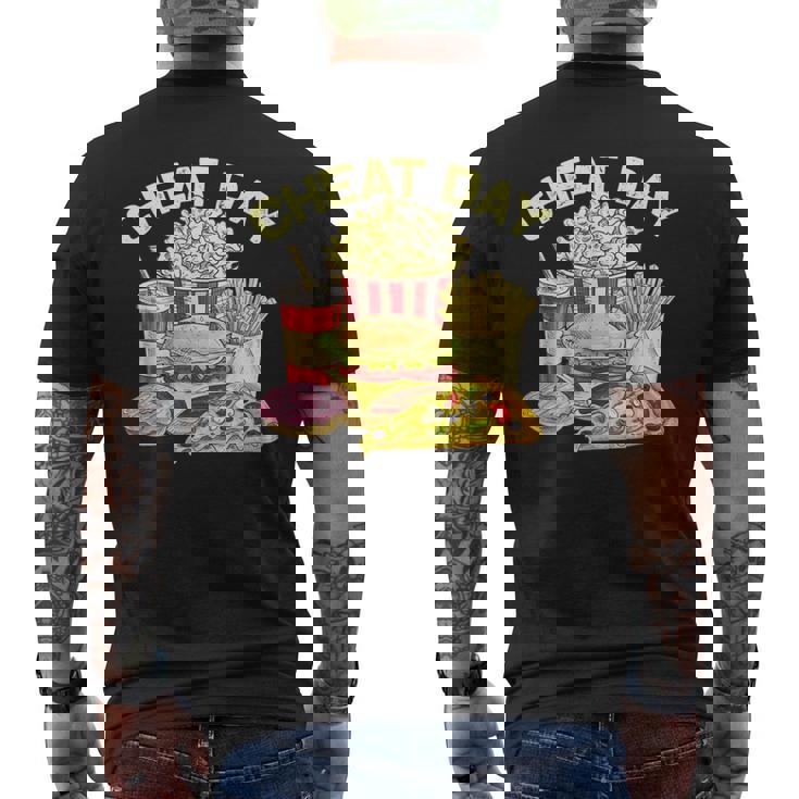 ファーストフード バーガー ピザ ドーナツ フィットネス ギフト スガロの日 メンズTシャツ バックプリント