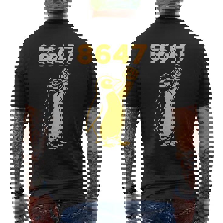 フィストペンギン-ウィースタンドウィズペンギン-ファニー8647 メンズTシャツ バックプリント