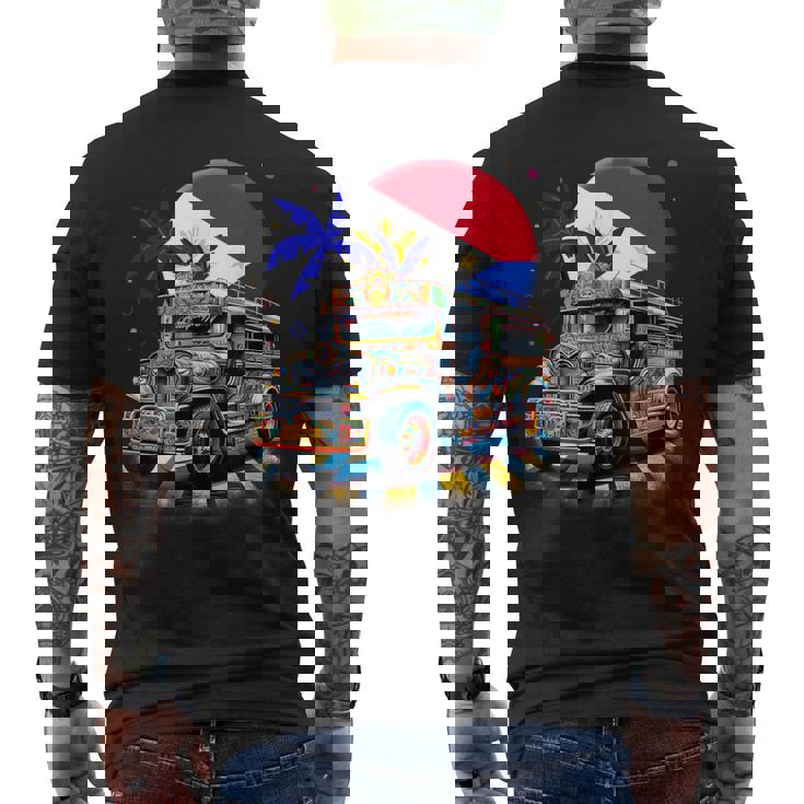 フィリピン 国旗 誇り フィリピン フィリピン ジープニー メンズTシャツ バックプリント