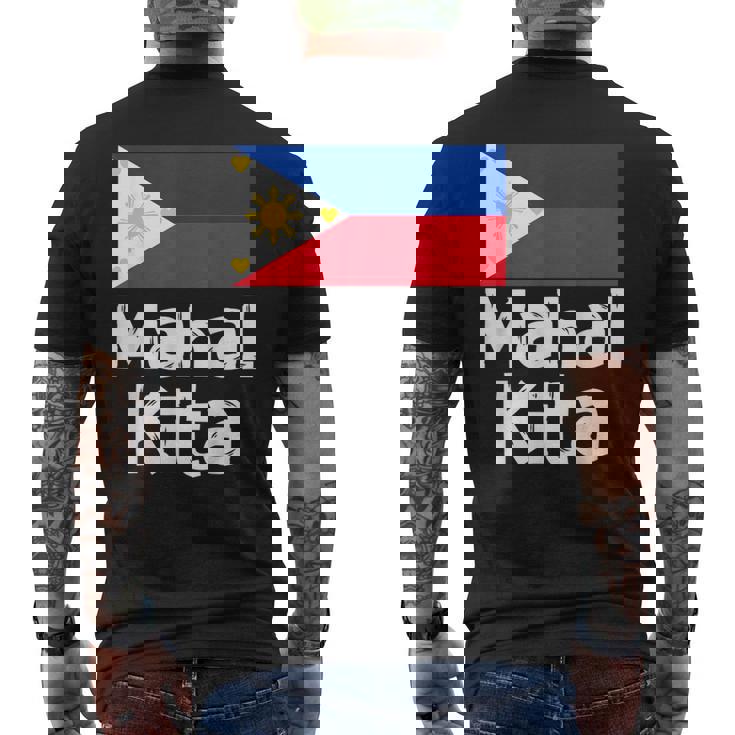 フィリピン国旗 Mahal Kita I Love You タガログ語 ピノイ フィリピン語 メンズTシャツ バックプリント
