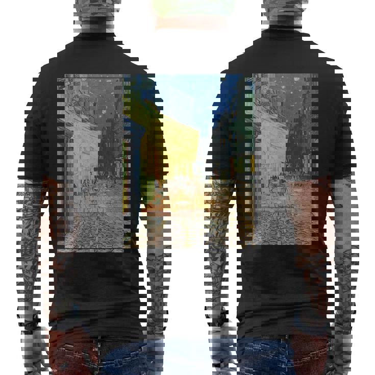 フィンセントファンゴッホの夜のカフェテラス メンズTシャツ バックプリント